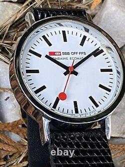 Vintage Mondaine Swiss Made Automatic Sbb Cff Ffs Mens Watch Rare Serviced
