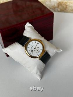 Vintage Movado Watch Very Rare Oman Logo Swiss Made Quartz 33mm Gold Plated Rare