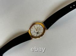 Vintage Movado Watch Very Rare Oman Logo Swiss Made Quartz 33mm Gold Plated Rare