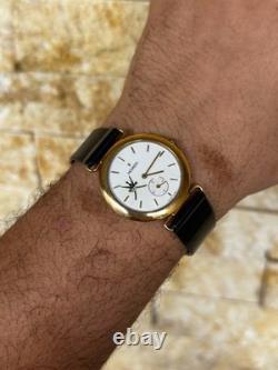 Vintage Movado Watch Very Rare Oman Logo Swiss Made Quartz 33mm Gold Plated Rare