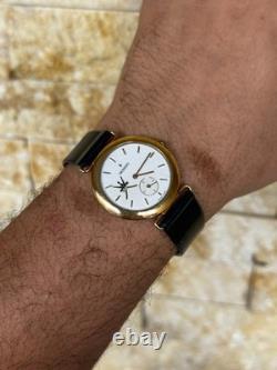 Vintage Movado Watch Very Rare Oman Logo Swiss Made Quartz 33mm Gold Plated Rare