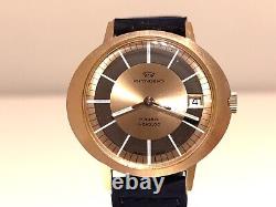 Vintage Nos Rare Beautiful Men's Swiss Gold Plated Mechanical Watch Pryngeps