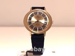 Vintage Nos Rare Beautiful Men's Swiss Gold Plated Mechanical Watch Pryngeps