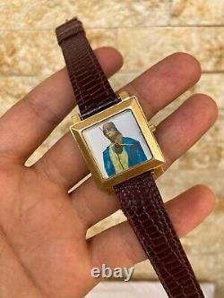 Vintage Odeon Watch President Gaddafi Swiss Gold Plated 10m Memorial Super Rare