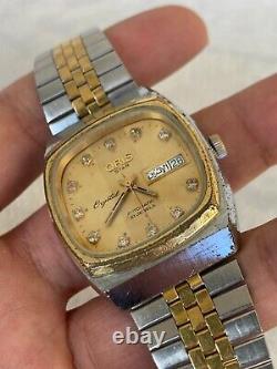 Vintage Oris Star Watch Crystal Automatic Day Date 21 Jewels 1970s Swiss Rare