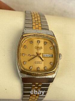 Vintage Oris Star Watch Crystal Automatic Day Date 21 Jewels 1970s Swiss Rare