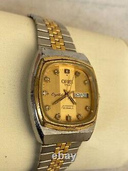 Vintage Oris Star Watch Crystal Automatic Day Date 21 Jewels 1970s Swiss Rare