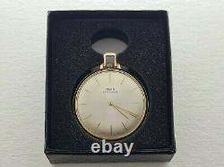 Vintage Oris Swiss Made Gold Plated Slim Pocket Watch Working Gift Box Rare