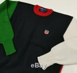 Vintage Polo Ralph Lauren Color Block Sweater Very Rare 90s USA K Swiss Stadium