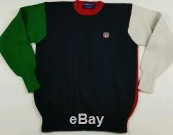 Vintage Polo Ralph Lauren Color Block Sweater Very Rare 90s USA K Swiss Stadium