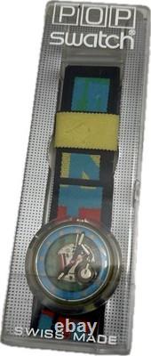 Vintage Pop Swatch Bungy Swiss Wrist Watch Skeleton PWBK 126 AG1989 RARE WORKS