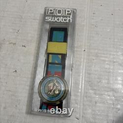 Vintage Pop Swatch Bungy Swiss Wrist Watch Skeleton PWBK 126 AG1989 RARE WORKS
