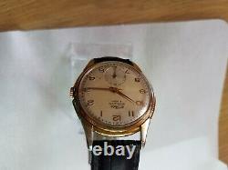 Vintage RARE 1940's WWII Era OVERSIZED 35 MM Gents Swiss Made Technos 21 Jewels