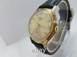 Vintage RARE 1940's WWII Era OVERSIZED 35 MM Gents Swiss Made Technos 21 Jewels