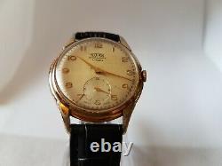 Vintage RARE 1940's WWII Era OVERSIZED 35 MM Gents Swiss Made Technos 21 Jewels