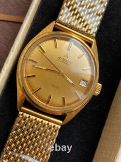 Vintage RARE BEATIFUL WRISTWATCH ATLANTIC 3409 AU SWISS MADE CAL FHF ST 969-4N