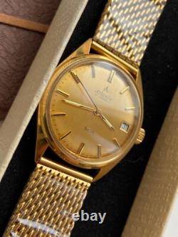 Vintage RARE BEATIFUL WRISTWATCH ATLANTIC 3409 AU SWISS MADE CAL FHF ST 969-4N