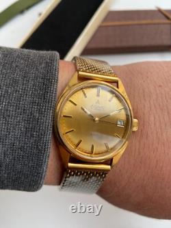 Vintage RARE BEATIFUL WRISTWATCH ATLANTIC 3409 AU SWISS MADE CAL FHF ST 969-4N