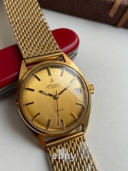Vintage RARE BEATIFUL WRISTWATCH ATLANTIC 3409 AU SWISS MADE CAL FHF ST 969-4N