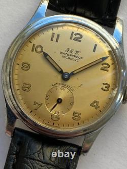 Vintage RARE BEAUTIFUL WATCH J. G. W. SWISS MADE RRR SALE INCABLOCK MILITARY TYPE