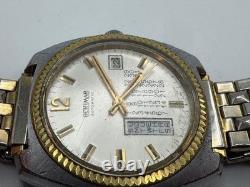 Vintage RARE Bertmar Calendar Automatic Swiss Two Tone Watch WORKS