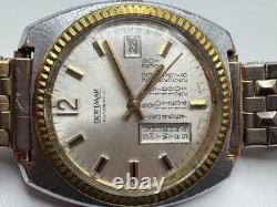 Vintage RARE Bertmar Calendar Automatic Swiss Two Tone Watch WORKS