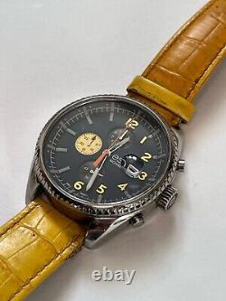 Vintage RARE ESQUIRE MOVADO Swiss Watch for Men Yellow Leather Wristband