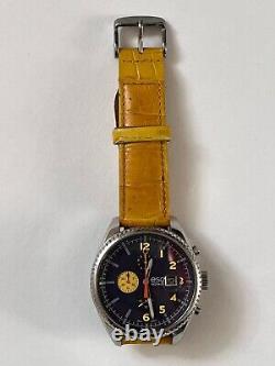 Vintage RARE ESQUIRE MOVADO Swiss Watch for Men Yellow Leather Wristband