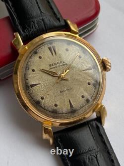 Vintage RARE MEN WATCH BERGAL ANCRE SWISS 17 JEWELS GOLD PLATED AU CAL FEMGA 520