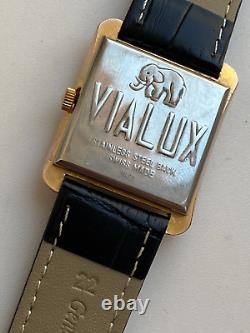 Vintage RARE MEN WATCH VIALUX SUPER 17 JEWELS SWISS AU G 10 CAL FHF ST 96-4