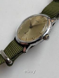 Vintage RARE Men NISUS 17 jewels Wrist Watch MILITARY SWISS AS 1130 INCABLOCK RR