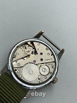 Vintage RARE Men NISUS 17 jewels Wrist Watch MILITARY SWISS AS 1130 INCABLOCK RR