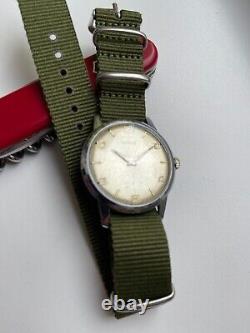 Vintage RARE Men NISUS 17 jewels Wrist Watch MILITARY SWISS AS 1130 INCABLOCK RR