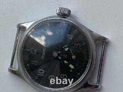 Vintage RARE Men PHENIX 15 jewels Wrist Watch RRR MILITARY SWISS AS 1130 BLACK D