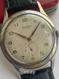 Vintage RARE Men WATCH DELBANO DELBANA 15 RUBIS SWISS MADE RRR MILITARY