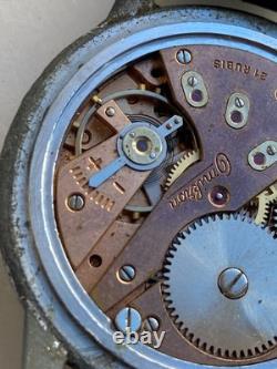 Vintage RARE Men WIRST WATCH OMIKRON 21 RUBIS SWISS CAL. AS 1130 JUMBO 37.5MM