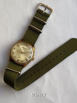 Vintage RARE Men WRISTWATCH ATOMIK SUPER DE LUXE 17 RUBIS SWISS AU 10 G UT 6310