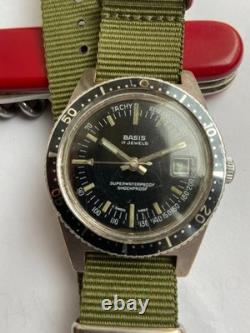 Vintage RARE Men Wrist Watch BASIS 17 JEWELS T. SWISS MADE BAZEL CAL. EB 8800