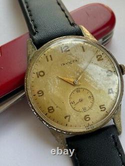 Vintage RARE Men Wrist Watch INVICTA LTD SWISS MILITARY 15 JEWELS RRR SALE WW2