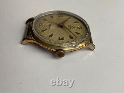 Vintage RARE Men Wrist Watch VENUS 19 RUBIS SWISS GOLD PL G POINTER DATE FHF 70