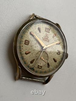 Vintage RARE Men Wrist Watch VENUS 19 RUBIS SWISS GOLD PL G POINTER DATE FHF 70