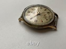 Vintage RARE Men Wrist Watch VENUS 19 RUBIS SWISS GOLD PL G POINTER DATE FHF 70