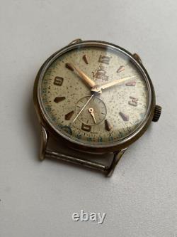 Vintage RARE Men Wrist Watch VENUS 19 RUBIS SWISS GOLD PL G POINTER DATE FHF 70