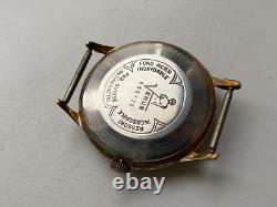 Vintage RARE Men Wrist Watch VENUS 19 RUBIS SWISS GOLD PL G POINTER DATE FHF 70