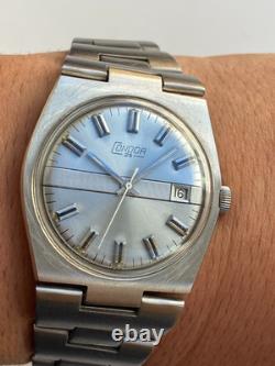 Vintage RARE Men wrist WATCH CONDOR 25 J AUTOMATIC SWISS DATE ALL STEEL ETA 2783