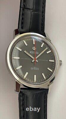 Vintage ROAMER Anfibio Watch Swiss Stainless Steel Roamer Anfibio Serviced