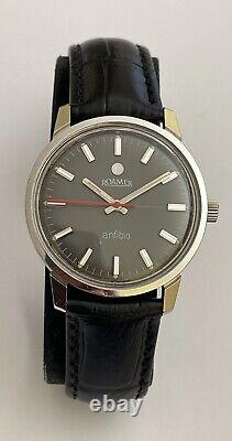 Vintage ROAMER Anfibio Watch Swiss Stainless Steel Roamer Anfibio Serviced