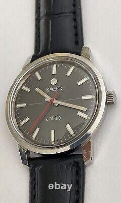 Vintage ROAMER Anfibio Watch Swiss Stainless Steel Roamer Anfibio Serviced