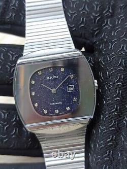 Vintage Rado Automatic Gents Dark Sky & Stars Watch, 34mm, Swiss, RARE 1970's