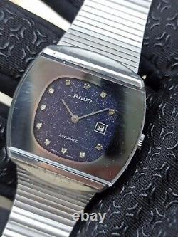 Vintage Rado Automatic Gents Dark Sky & Stars Watch, 34mm, Swiss, RARE 1970's